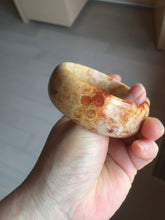 Load image into Gallery viewer, 55.2mm 100% natural orange red yellow Fossil Coral Jade (珊瑚玉) bangle SY128
