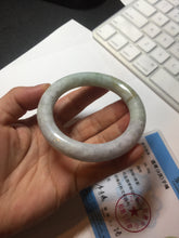 Load image into Gallery viewer, 51mm Certified 100% natural Type A light green purple brown chubby round cut jadeite jade bangle BQ15-5802