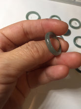 Load image into Gallery viewer, 15.9mm 5 1/4 100% natural type A icy watery green/blue icy watery Guatemala jadeite jade band ring group BP86