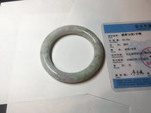 Load image into Gallery viewer, 53.9mm Certified 100% natural Type A light green purple brown chubby round cut jadeite jade bangle BQ16-5818