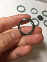 Load image into Gallery viewer, 15.9mm 5 1/4 100% natural type A icy watery green/blue icy watery Guatemala jadeite jade band ring group BP86