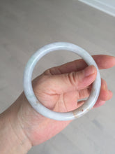 Load image into Gallery viewer, 58.9mm certified 100% natural type A light green/purple/yellow(Fu Lu SHOU) slim round cut jadeite jade bangle BN45-3116