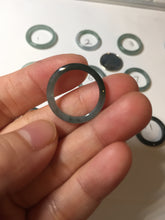 Load image into Gallery viewer, 15.9mm 5 1/4 100% natural type A icy watery green/blue icy watery Guatemala jadeite jade band ring group BP86