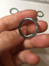 Load image into Gallery viewer, 15.9mm 5 1/4 100% natural type A icy watery green/blue icy watery Guatemala jadeite jade band ring group BP86