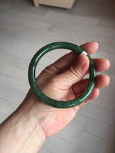 Load image into Gallery viewer, 60mm certified 100% Natural dark green/black round cut nephrite (碧玉) bangle HN104-9152