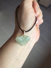 Load image into Gallery viewer, 100% Natural type A icy watery light green Jadeite Jade butterfly pendant PH113-2