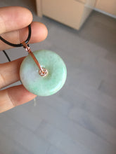 Load image into Gallery viewer, 29.8mm Type A 100% Natural suny green purple yellow(FU LU SHOU, 福禄寿) Jadeite Safety Guardian Button donuts pendant PD185
