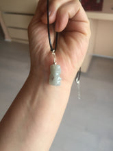 Load image into Gallery viewer, Type A 100% Natural light green white purple jadeite jade cute baby bear pendant AA65