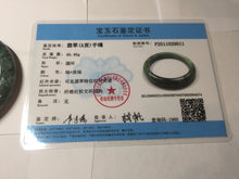 Load image into Gallery viewer, 53.3mm certified 100% natural type A dark green green jadeite jade bangle PA225-9011 Add on item Shopify only