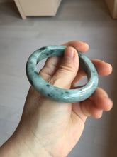 Load image into Gallery viewer, 52.5mm certified Type A 100% Natural dark green/black Jadeite Jade bangle PD135-6275
