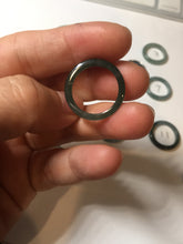 Load image into Gallery viewer, 15.9mm 5 1/4 100% natural type A icy watery green/blue icy watery Guatemala jadeite jade band ring group BP86