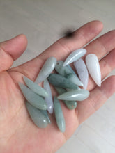 Load image into Gallery viewer, 100% Natural type A icy purple/green/white wolf fang Jadeite Jade pendant AX24