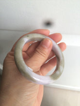 Load image into Gallery viewer, 51.6mm certified 100% natural green/purple/gray jadeite jade bangle R93-3496