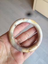 Load image into Gallery viewer, 53.8mm 100% natural beige yellow pink purple round cut a taste of the tropical Coral Jade (珊瑚玉) bangle SY22