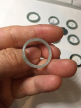 Load image into Gallery viewer, 15.9mm 5 1/4 100% natural type A icy watery green/blue icy watery Guatemala jadeite jade band ring group BP86