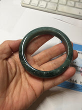 Load image into Gallery viewer, 57.6mm Certified type A 100% Natural oily dark green (老油青)Jadeite bangle PA226-9010