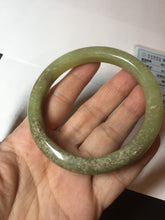 Load image into Gallery viewer, 58.4mm certified Type A 100% Natural yellow/brown flying dandelions nephrite Jade bangle HF80-0469
