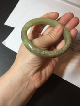 Load image into Gallery viewer, 58.4mm certified Type A 100% Natural yellow/brown flying dandelions nephrite Jade bangle HF80-0469