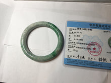 Load image into Gallery viewer, 58.2mm certified Type A 100% Natural sunny green round cut Jadeite Jade bangle BS87-9880