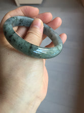 Load image into Gallery viewer, 55mm Certified Type A 100% Natural dark green purple with floating flowers Jadeite bangle PD134-6287