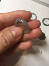 Load image into Gallery viewer, 15.7mm size 5 100% natural type A icy watery green/blue icy watery Guatemala jadeite jade band ring group BP87