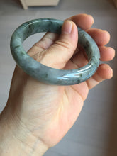 Load image into Gallery viewer, 55mm Certified Type A 100% Natural dark green purple with floating flowers Jadeite bangle PD134-6287