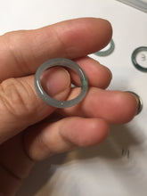 Load image into Gallery viewer, 15.7mm size 5 100% natural type A icy watery green/blue icy watery Guatemala jadeite jade band ring group BP87