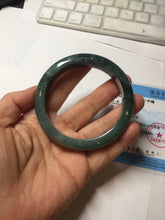 Load image into Gallery viewer, 57.6mm Certified type A 100% Natural oily dark green (老油青)Jadeite bangle PA226-9010