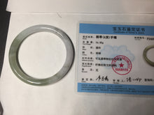 Load image into Gallery viewer, 58.7mm Certified Type A 100% Natural green white slim round cut Jadeite Jade bangle Y169-3693