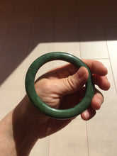 Load image into Gallery viewer, 57.4m certified 100% Natural dark green/black nephrite (碧玉) bangle HT168-8-3907