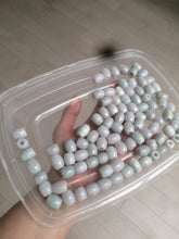 Load image into Gallery viewer, 12mm Type A 100% Natural white/light green/purple olive shape Jadeite Jade LuluTong (Every road is smooth) beads AX23 (Add on item)