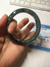 Load image into Gallery viewer, 57.6mm Certified type A 100% Natural oily dark green (老油青)Jadeite bangle PA226-9010