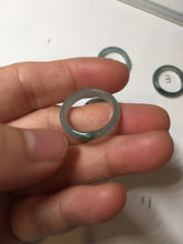 Load image into Gallery viewer, 15.7mm size 5 100% natural type A icy watery green/blue icy watery Guatemala jadeite jade band ring group BP87