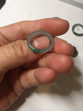 Load image into Gallery viewer, 15.7mm size 5 100% natural type A icy watery green/blue icy watery Guatemala jadeite jade band ring group BP87