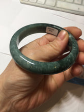 Load image into Gallery viewer, 57.6mm Certified type A 100% Natural oily dark green (老油青)Jadeite bangle PA226-9010