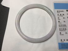 Load image into Gallery viewer, 58mm certified 100% natural type A light green/purple/white slim round cut jadeite jade bangle BN50-3117