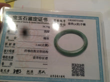 Load image into Gallery viewer, 56mm Certified Type A 100% Natural Pine Green subtle mottling russet accent Jadeite bangle KS40-1642