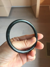 Load image into Gallery viewer, 57mm Type A 100% Natural icy black(冰乌鸡) blue gray Guatemala Slim Round Cut Jadeite Bangle PJ149-1379