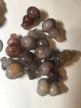 Load image into Gallery viewer, 100% natural icy purple/brown/red Quartzite (jinsi jade, 金丝玉) Golden Silk Jade gourd ( 葫芦, 福禄) pendant/handhold worry stone/desk decor SY73