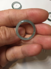 Load image into Gallery viewer, 15.7mm size 5 100% natural type A icy watery green/blue icy watery Guatemala jadeite jade band ring group BP87
