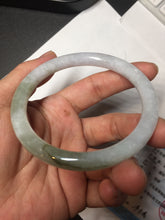 Load image into Gallery viewer, 58.7mm Certified Type A 100% Natural green white slim round cut Jadeite Jade bangle Y169-3693