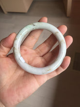 Load image into Gallery viewer, 58.5mm Certified Type A 100% Natural light green/sunny green/brown/black chubby round cut Jadeite bangle PD86-1096