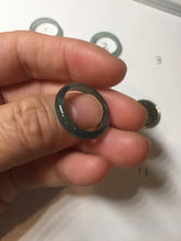 Load image into Gallery viewer, 15.7mm size 5 100% natural type A icy watery green/blue icy watery Guatemala jadeite jade band ring group BP87