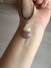 Load image into Gallery viewer, 100% natural icy purple/brown/red Quartzite (jinsi jade, 金丝玉) Golden Silk Jade gourd ( 葫芦, 福禄) pendant/handhold worry stone/desk decor SY73