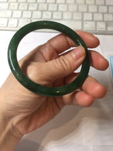 Load image into Gallery viewer, 60mm certified 100% Natural dark green/black round cut nephrite (碧玉) bangle HN104-9152