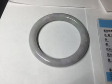 Load image into Gallery viewer, 58.5mm certified type A 100% Natural light green/purple round cut Jadeite Jade bangle BM83-0021