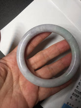 Load image into Gallery viewer, 58.5mm certified type A 100% Natural light green/purple round cut Jadeite Jade bangle BM83-0021