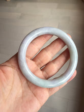 Load image into Gallery viewer, 58.5mm certified type A 100% Natural light green/purple round cut Jadeite Jade bangle BM83-0021