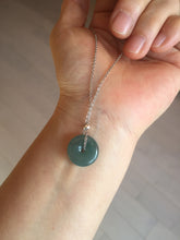 Load image into Gallery viewer, 13-17.5mm Type A 100% Natural blue light green dark green gray Guatemala Jadeite Jade Safety Guardian Button donuts Pendant group PH109