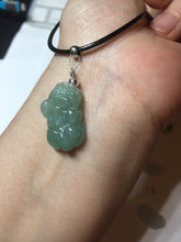 Load image into Gallery viewer, 100% natural type A icy watery jadeite jade green/white 3D PiXiu(貔貅) pendant group necklace F160